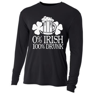 0 Irish 100 Drunk Happy St Patrick Day Beer Lover Cooling Performance Long Sleeve Crew