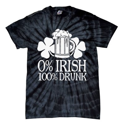 0 Irish 100 Drunk Happy St Patrick Day Beer Lover Tie-Dye T-Shirt