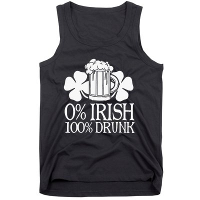 0 Irish 100 Drunk Happy St Patrick Day Beer Lover Tank Top