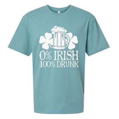 0 Irish 100 Drunk Happy St Patrick Day Beer Lover Sueded Cloud Jersey T-Shirt