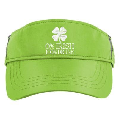 0 Irish 100 Drunk Vintage St. Patrick Day Gifts Adult Drive Performance Visor