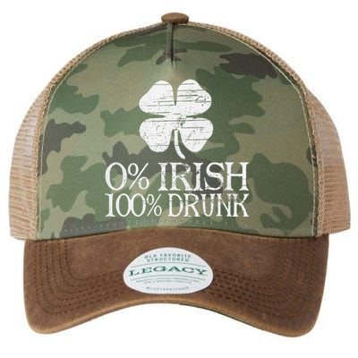 0 Irish 100 Drunk Vintage St. Patrick Day Gifts Legacy Tie Dye Trucker Hat