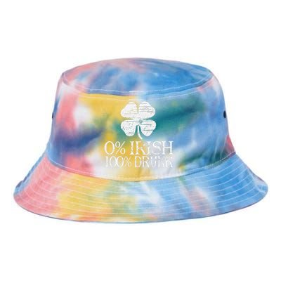 0 Irish 100 Drunk Vintage St. Patrick Day Gifts Tie Dye Newport Bucket Hat