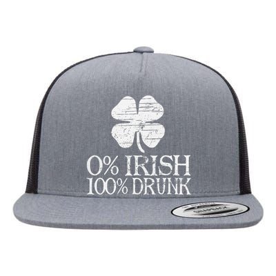 0 Irish 100 Drunk Vintage St. Patrick Day Gifts Flat Bill Trucker Hat