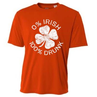 0% Irish 100% Drunk Vintage Saint Patricks Day Cooling Performance Crew T-Shirt