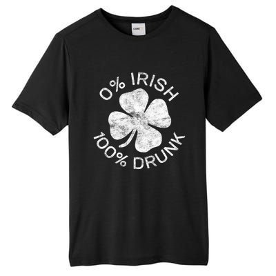 0% Irish 100% Drunk Vintage Saint Patricks Day Tall Fusion ChromaSoft Performance T-Shirt