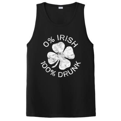 0% Irish 100% Drunk Vintage Saint Patricks Day PosiCharge Competitor Tank