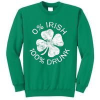 0% Irish 100% Drunk Vintage Saint Patricks Day Sweatshirt