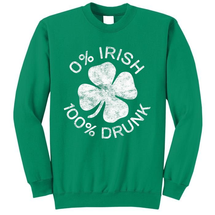 0% Irish 100% Drunk Vintage Saint Patricks Day Sweatshirt