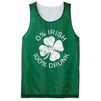 0% Irish 100% Drunk Vintage Saint Patricks Day Mesh Reversible Basketball Jersey Tank