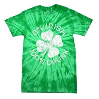 0% Irish 100% Drunk Vintage Saint Patricks Day Tie-Dye T-Shirt