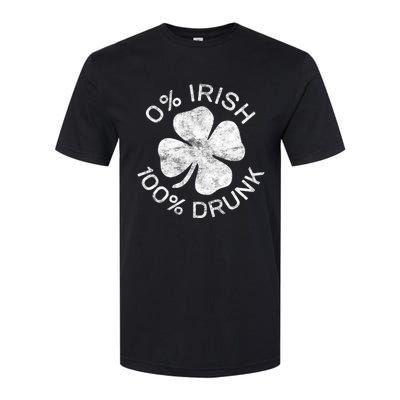 0% Irish 100% Drunk Vintage Saint Patricks Day Softstyle CVC T-Shirt