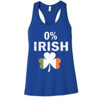 0% Irish Funny St Patricks Day Gift Vintage Men Women Women's Racerback Tank