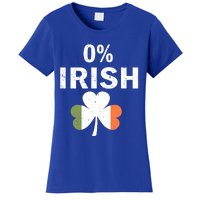 0% Irish Funny St Patricks Day Gift Vintage Men Women Women's T-Shirt