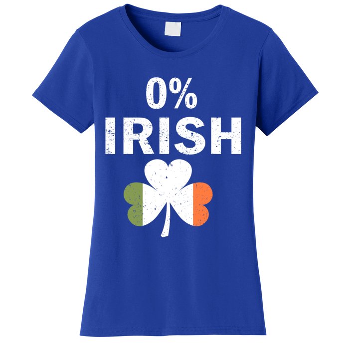 0% Irish Funny St Patricks Day Gift Vintage Men Women Women's T-Shirt