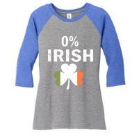 0% Irish Funny St Patricks Day Gift Vintage Men Women Women's Tri-Blend 3/4-Sleeve Raglan Shirt