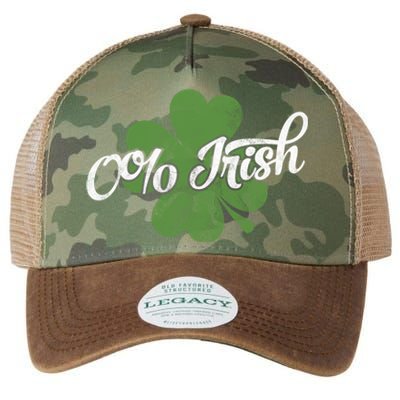 0% Irish Funny Clovers St Paddys Shamrocks Patrick's Day Gift Legacy Tie Dye Trucker Hat