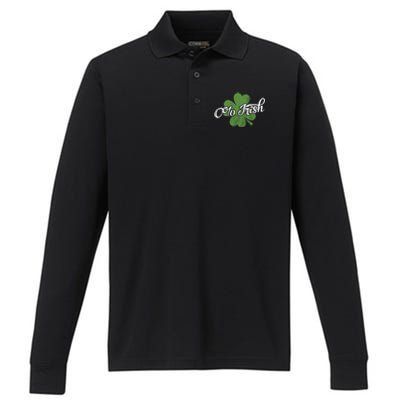 0% Irish Funny Clovers St Paddys Shamrocks Patrick's Day Gift Performance Long Sleeve Polo