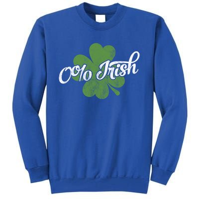 0% Irish Funny Clovers St Paddys Shamrocks Patrick's Day Gift Tall Sweatshirt