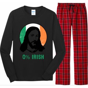 0% Irish Ireland Flag Jesus St Patricks Day Gift Long Sleeve Pajama Set