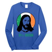 0% Irish Ireland Flag Jesus St Patricks Day Gift Long Sleeve Shirt