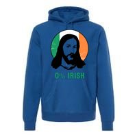 0% Irish Ireland Flag Jesus St Patricks Day Gift Premium Hoodie