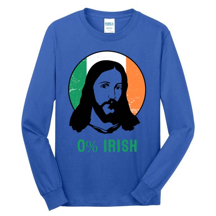 0% Irish Ireland Flag Jesus St Patricks Day Gift Tall Long Sleeve T-Shirt