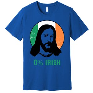 0% Irish Ireland Flag Jesus St Patricks Day Gift Premium T-Shirt