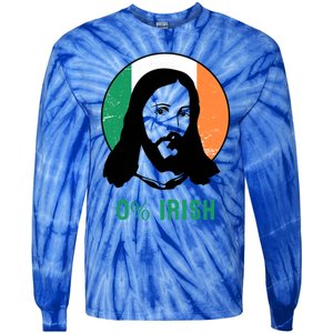 0% Irish Ireland Flag Jesus St Patricks Day Gift Tie-Dye Long Sleeve Shirt