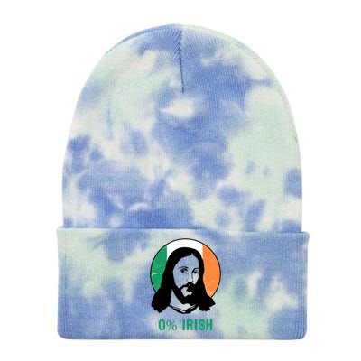 0% Irish Ireland Flag Jesus St Patricks Day Gift Tie Dye 12in Knit Beanie