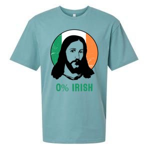 0% Irish Ireland Flag Jesus St Patricks Day Gift Sueded Cloud Jersey T-Shirt