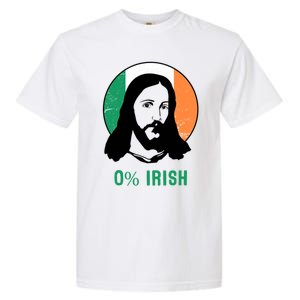 0% Irish Ireland Flag Jesus St Patricks Day Gift Garment-Dyed Heavyweight T-Shirt