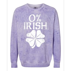 0% Irish Shamrock Happy Go Lucky Charm St Patricks Day Green Colorblast Crewneck Sweatshirt