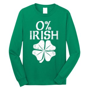 0% Irish Shamrock Happy Go Lucky Charm St Patricks Day Green Long Sleeve Shirt