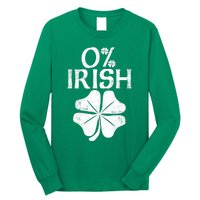 0% Irish Shamrock Happy Go Lucky Charm St Patricks Day Green Long Sleeve Shirt