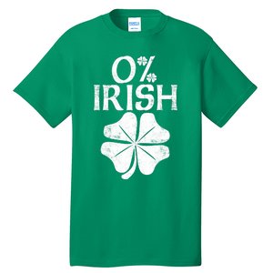 0% Irish Shamrock Happy Go Lucky Charm St Patricks Day Green Tall T-Shirt