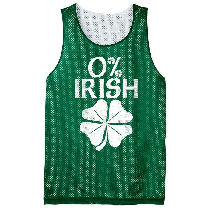 0% Irish Shamrock Happy Go Lucky Charm St Patricks Day Green Mesh Reversible Basketball Jersey Tank