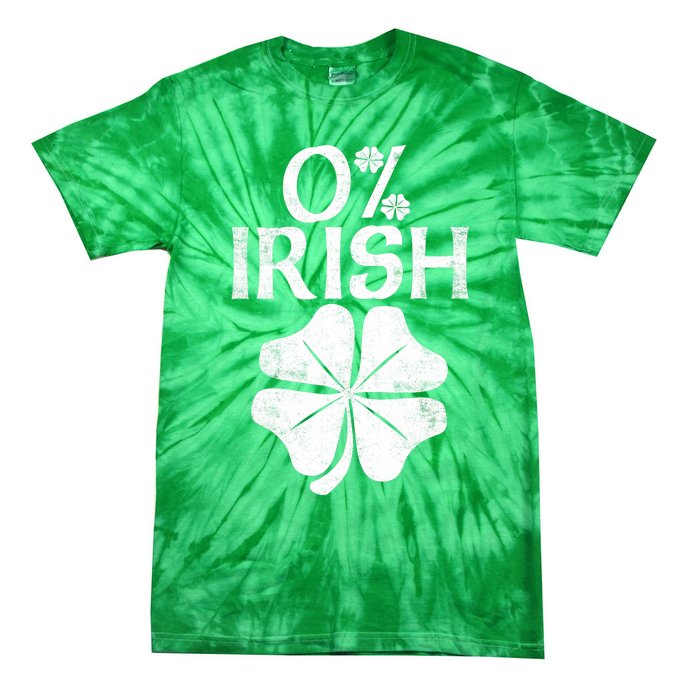 0% Irish Shamrock Happy Go Lucky Charm St Patricks Day Green Tie-Dye T-Shirt