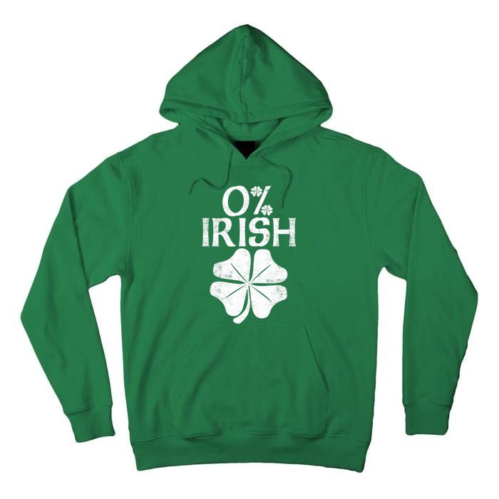 0% Irish Shamrock Happy Go Lucky Charm St Patricks Day Green Tall Hoodie