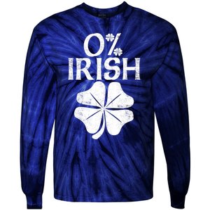 0% Irish Shamrock Happy Go Lucky Charm St Patricks Day Green Tie-Dye Long Sleeve Shirt