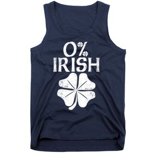 0% Irish Shamrock Happy Go Lucky Charm St Patricks Day Green Tank Top