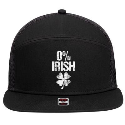 0 Irish With Clover Funny St Patrick's Day 7 Panel Mesh Trucker Snapback Hat