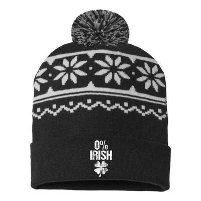 0 Irish With Clover Funny St Patrick's Day USA-Made Snowflake Beanie