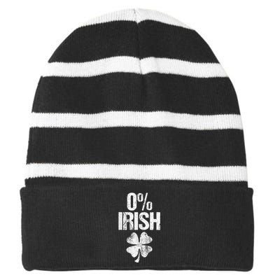 0 Irish With Clover Funny St Patrick's Day Striped Beanie with Solid Band