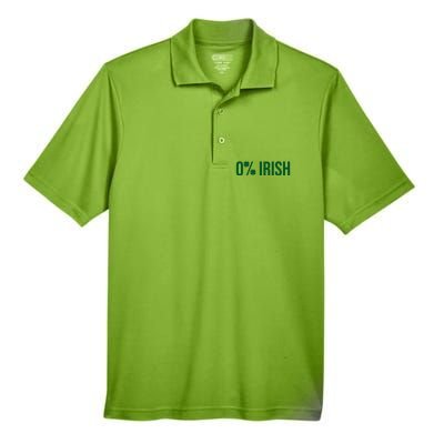 0% Irish Zero Percent Funny St Patricks Day Men's Origin Performance Piqué Polo