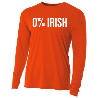 0% Irish Zero Percent Funny St Patricks Day Cooling Performance Long Sleeve Crew