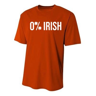 0% Irish Zero Percent Funny St Patricks Day Performance Sprint T-Shirt