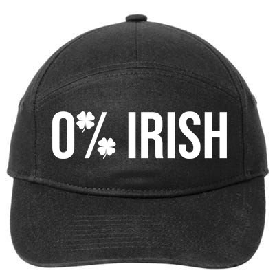 0% Irish Zero Percent Funny St Patricks Day 7-Panel Snapback Hat