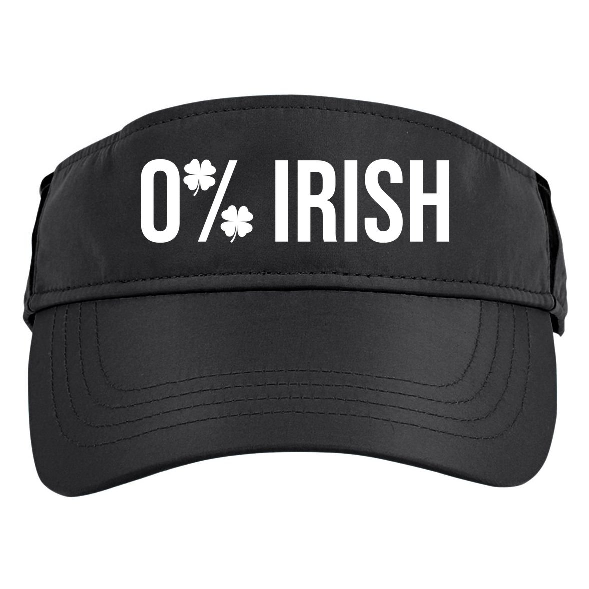 0% Irish Zero Percent Funny St Patricks Day Adult Drive Performance Visor