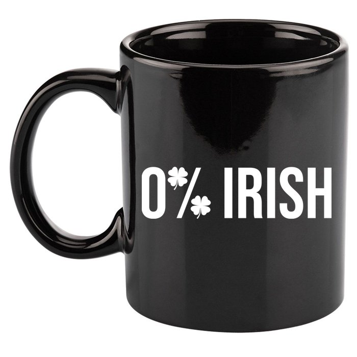 0% Irish Zero Percent Funny St Patricks Day 11oz C Handle Ceramic Mug